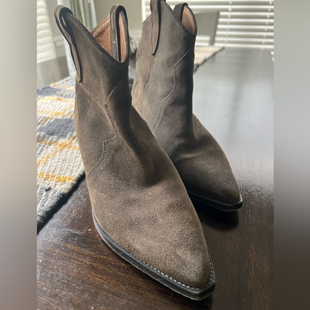 Isabel Marant Brown Suede Dewina Western Boot